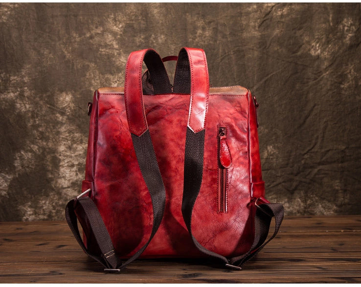 Yahden's Genuine Leather Backpack for Women-Style B