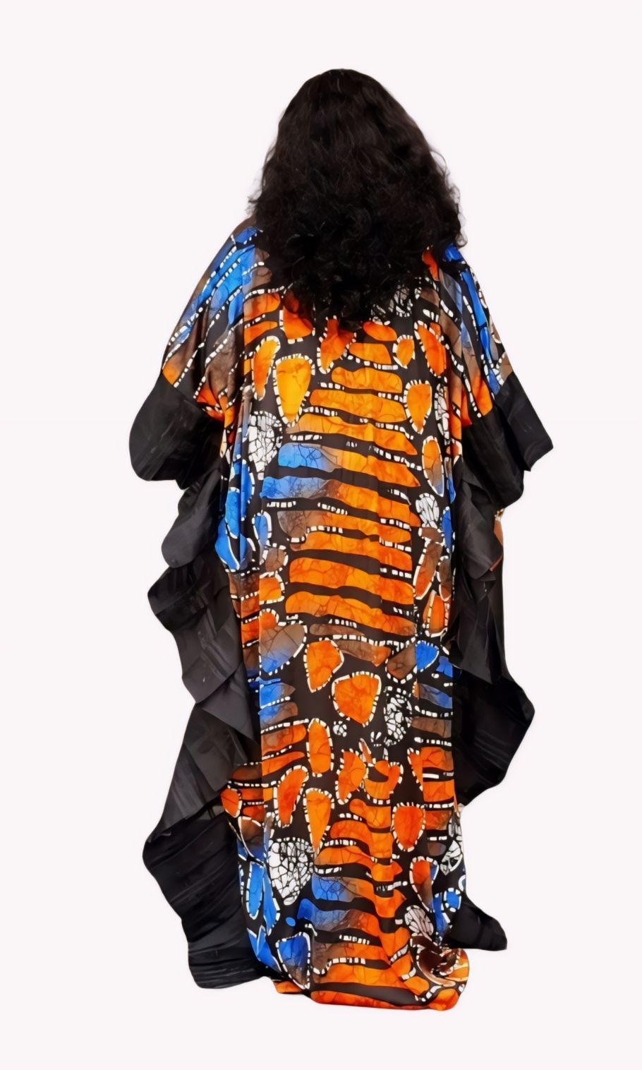Yatta -Zoe Silk Boubou with Organza Ruffles-Color B