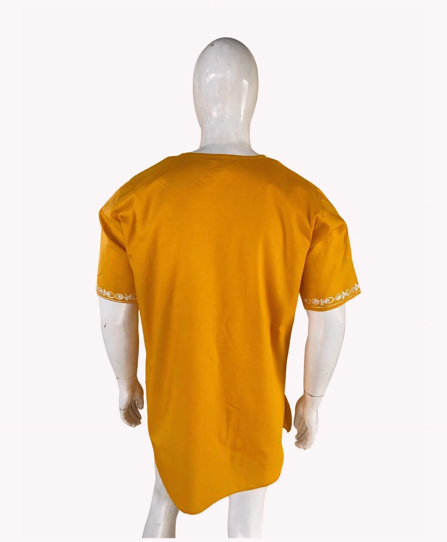 Abu's Gold & White Embroidered Tunic Shirt