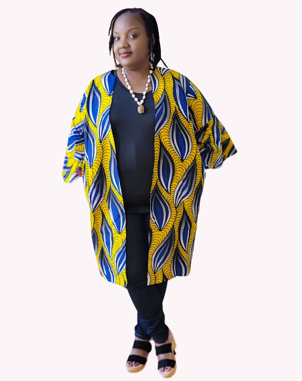 Ade's Ankara Reversible Jacket with Two Sided Belt