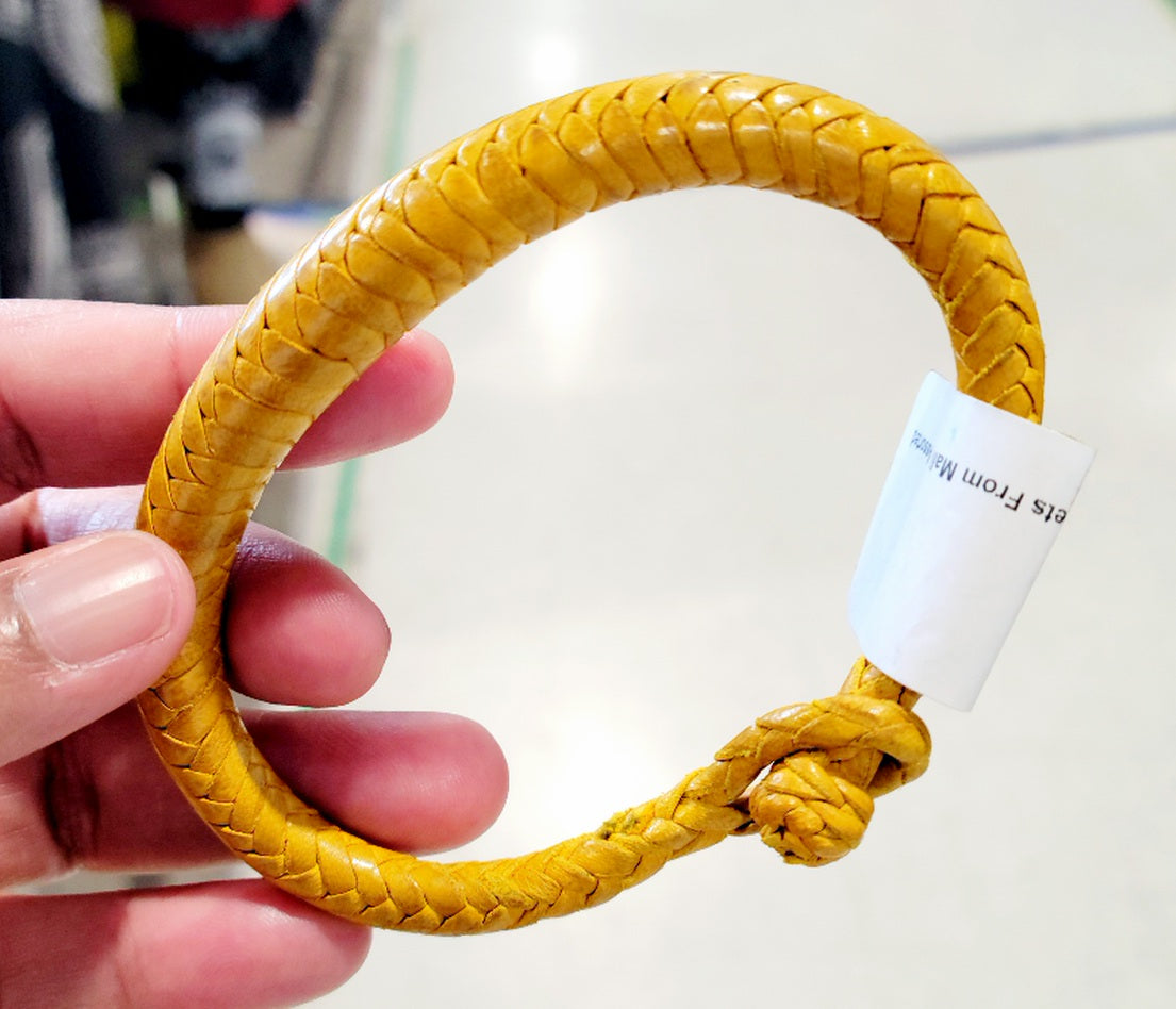Fatima's Leather Woven Bracelet