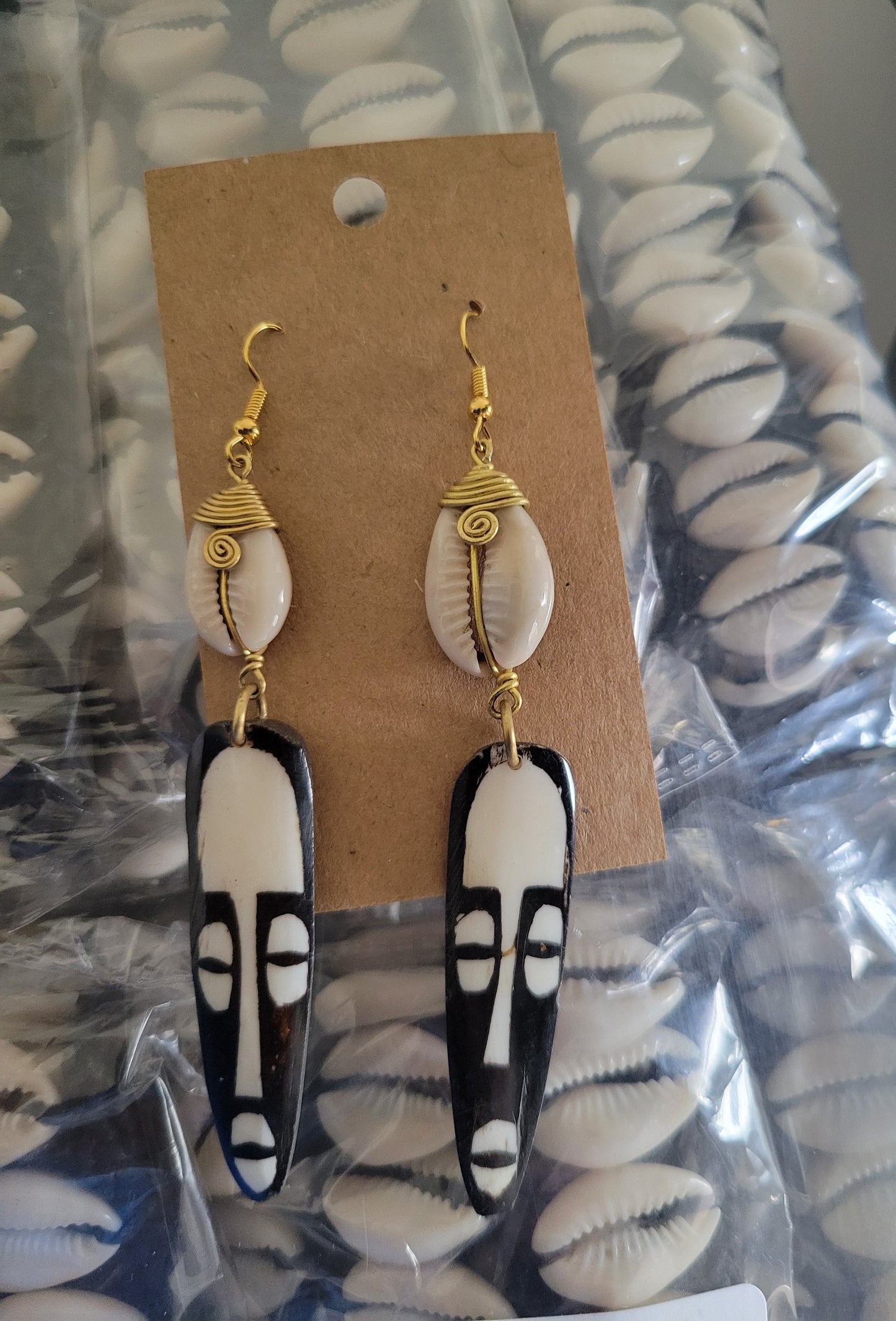 The Maasai Princess Bone Mask and Shell Earrings