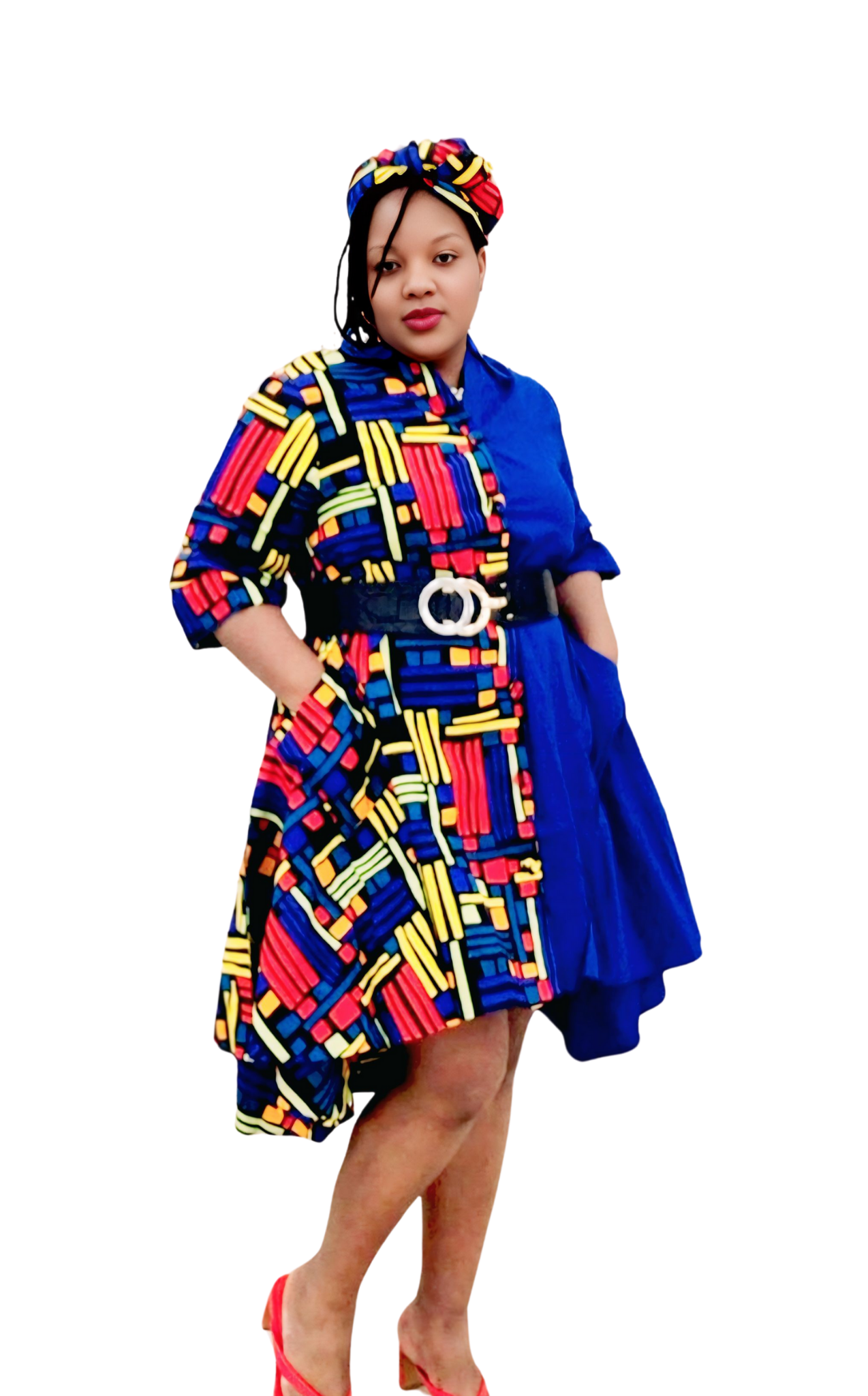 Casy's Hi-Low Shirt Dress- Print E
