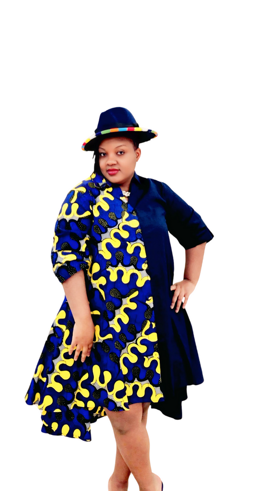 Casy's Hi-Low Shirt Dress -Print D