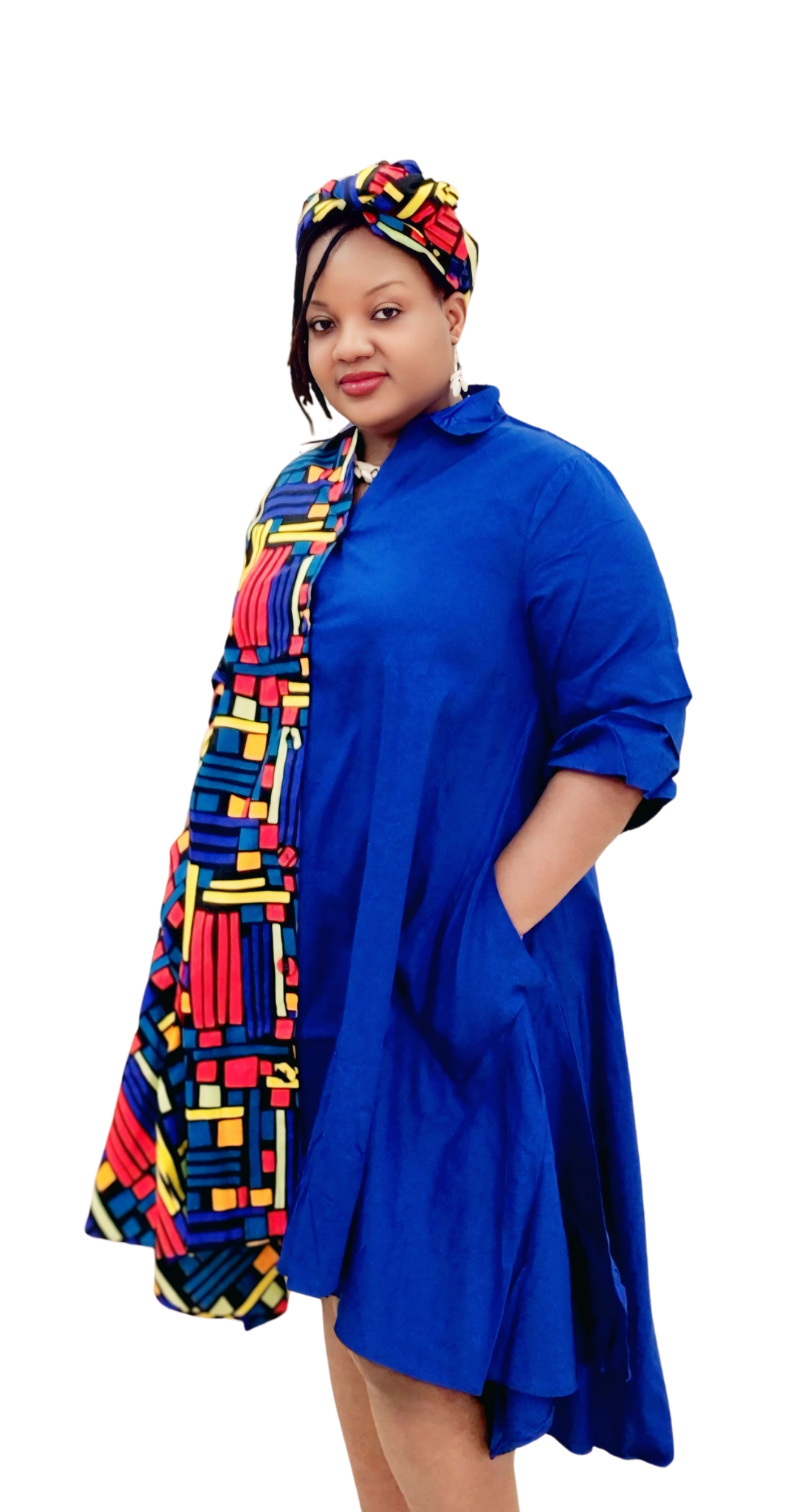 Casy's Hi-Low Shirt Dress- Print E