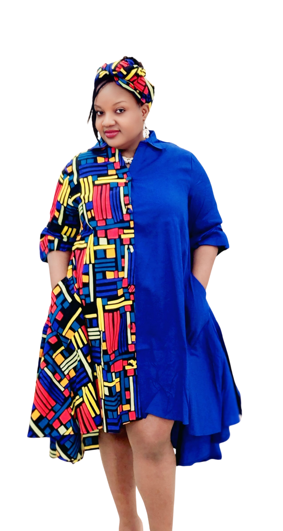 Casy's Hi-Low Shirt Dress- Print E