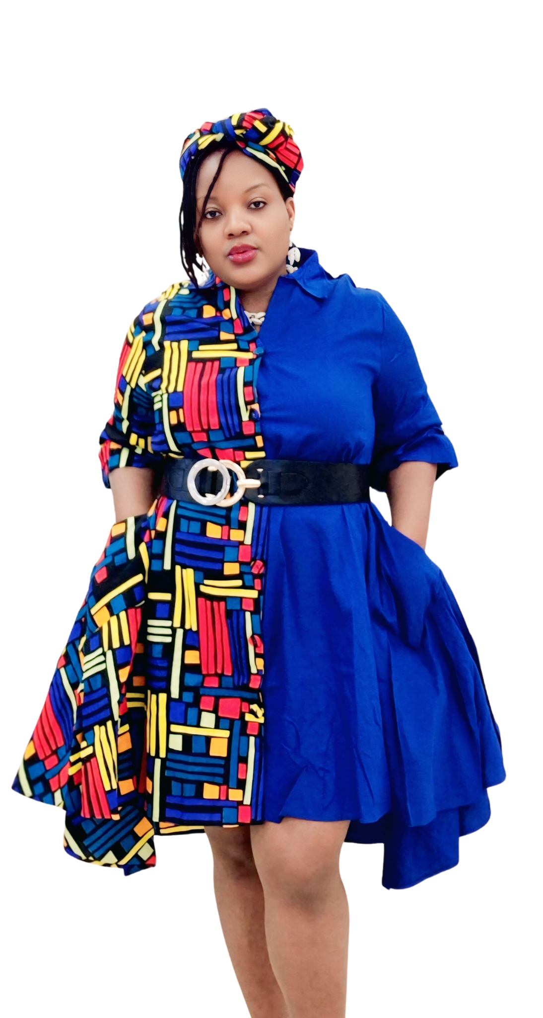Casy's Hi-Low Shirt Dress- Print E