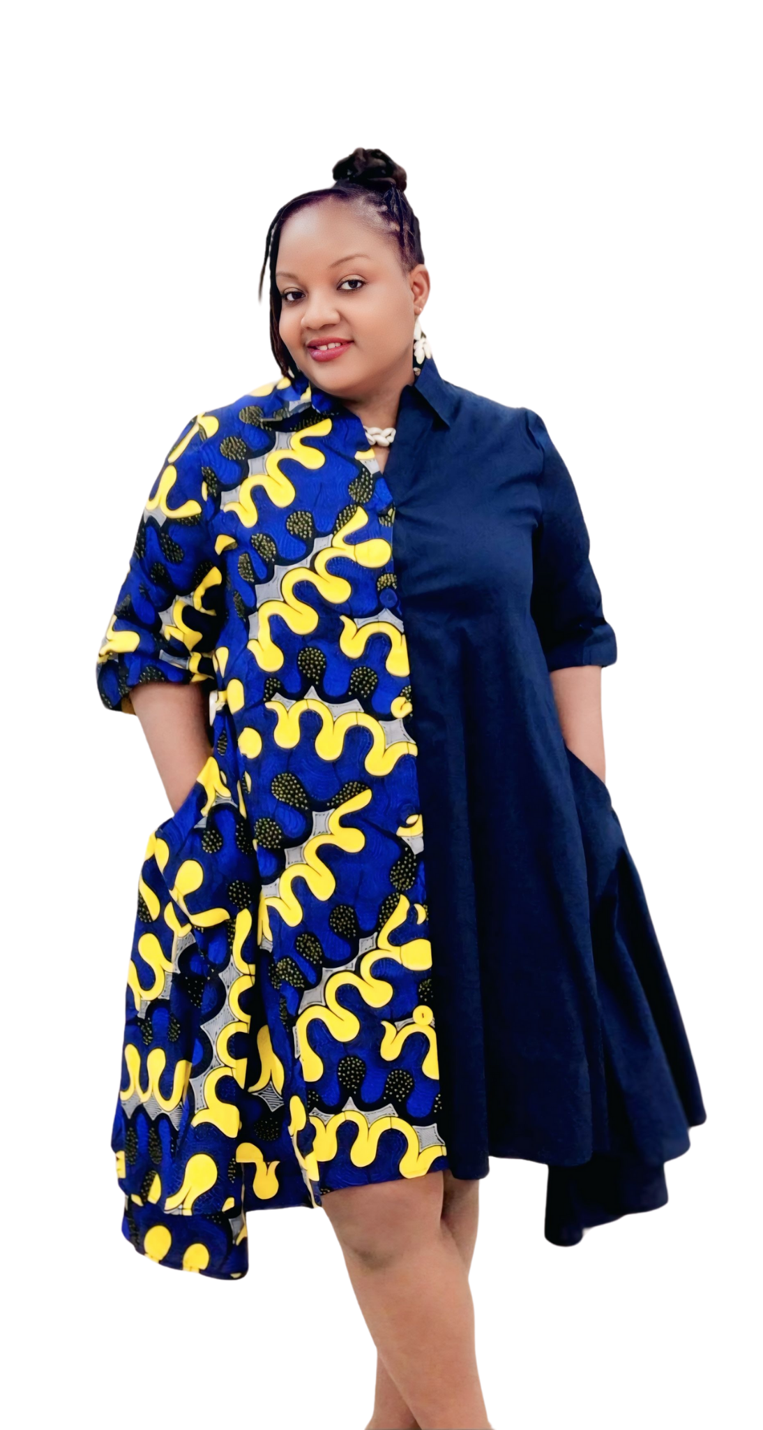 Casy's Hi-Low Shirt Dress -Print D