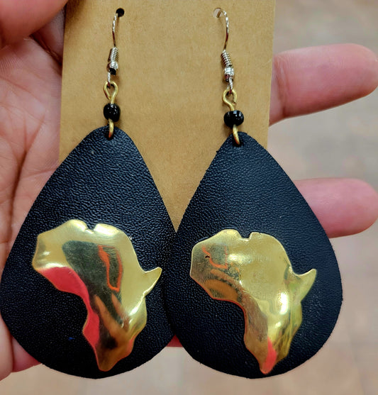 Frannie's Leather and Brass Earrings
