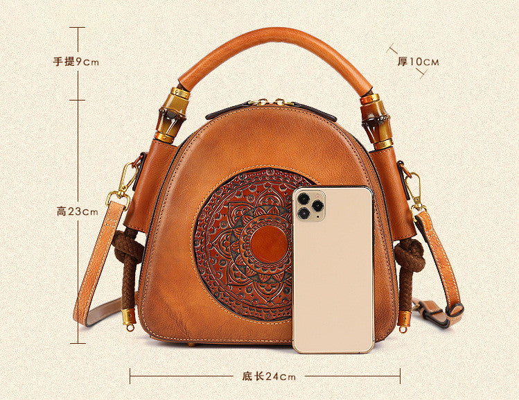 Vintage Genuine Leather Women Handbag| Luxury Purse | Handmade Crossbody Handbag