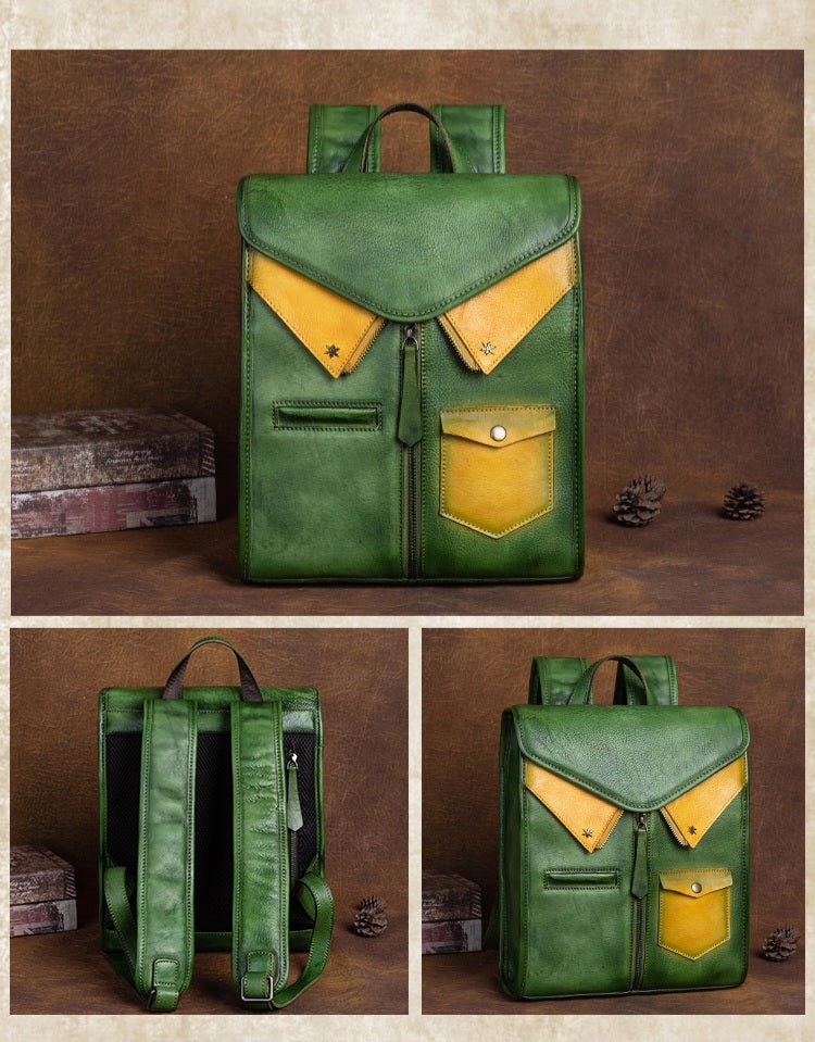 Yahden's Genuine Leather Backpack for Women-Style A