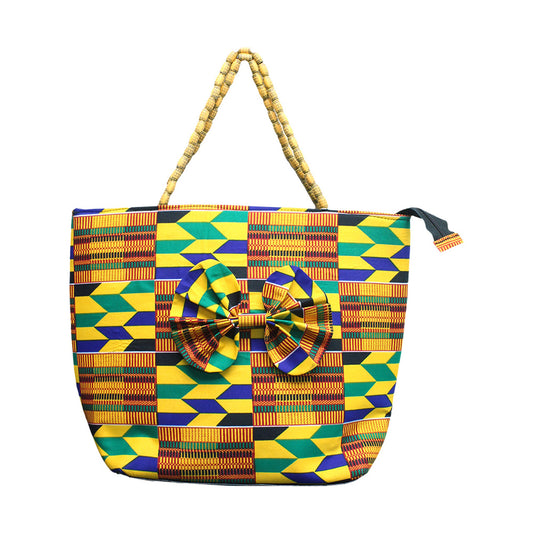 Yaa's  African  Bow-Beaded Tote Bag