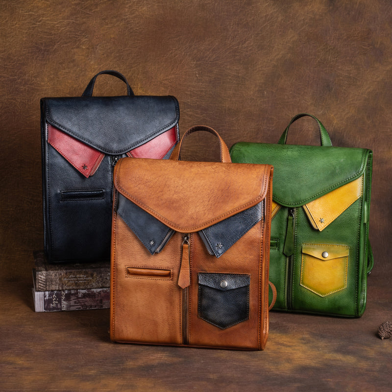 Yahden's Genuine Leather Backpack for Women-Style A