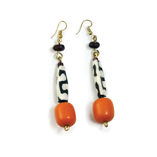Tessa- Zoe Bone and Brass Earrings