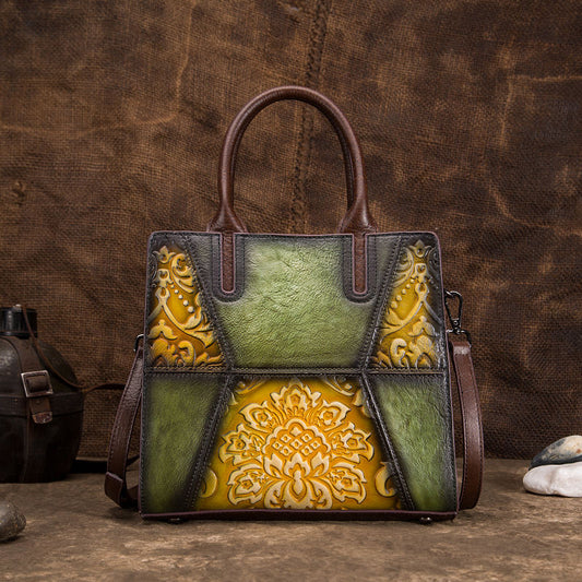Musu's Vintage Handmade Patchwork Genuine Leather  Bag