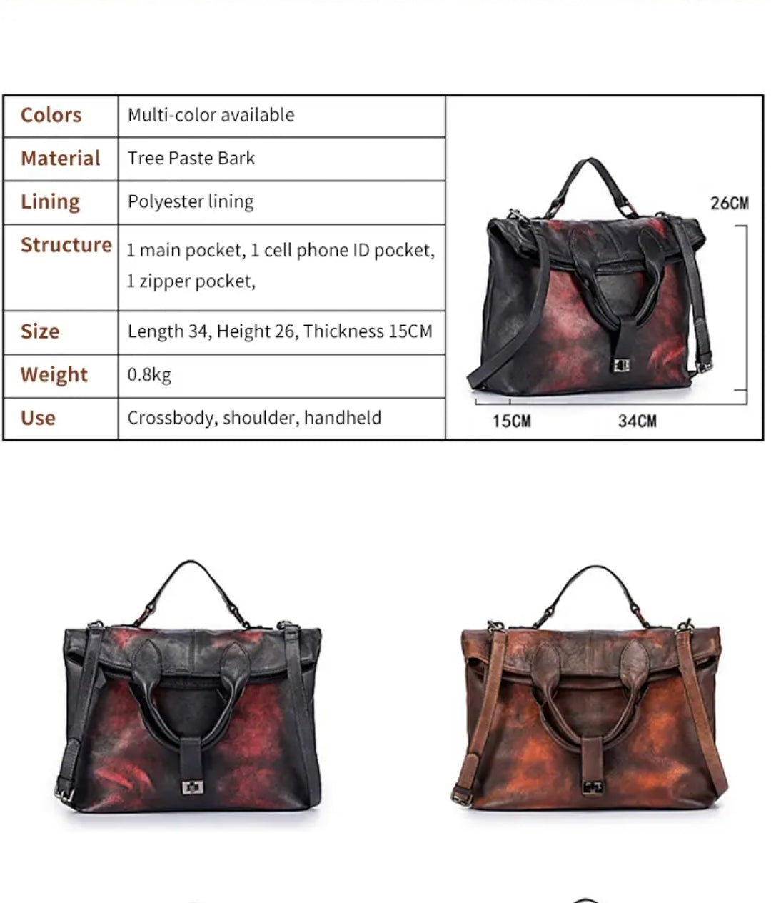Alexine Luxury Genuine Leather Handbag