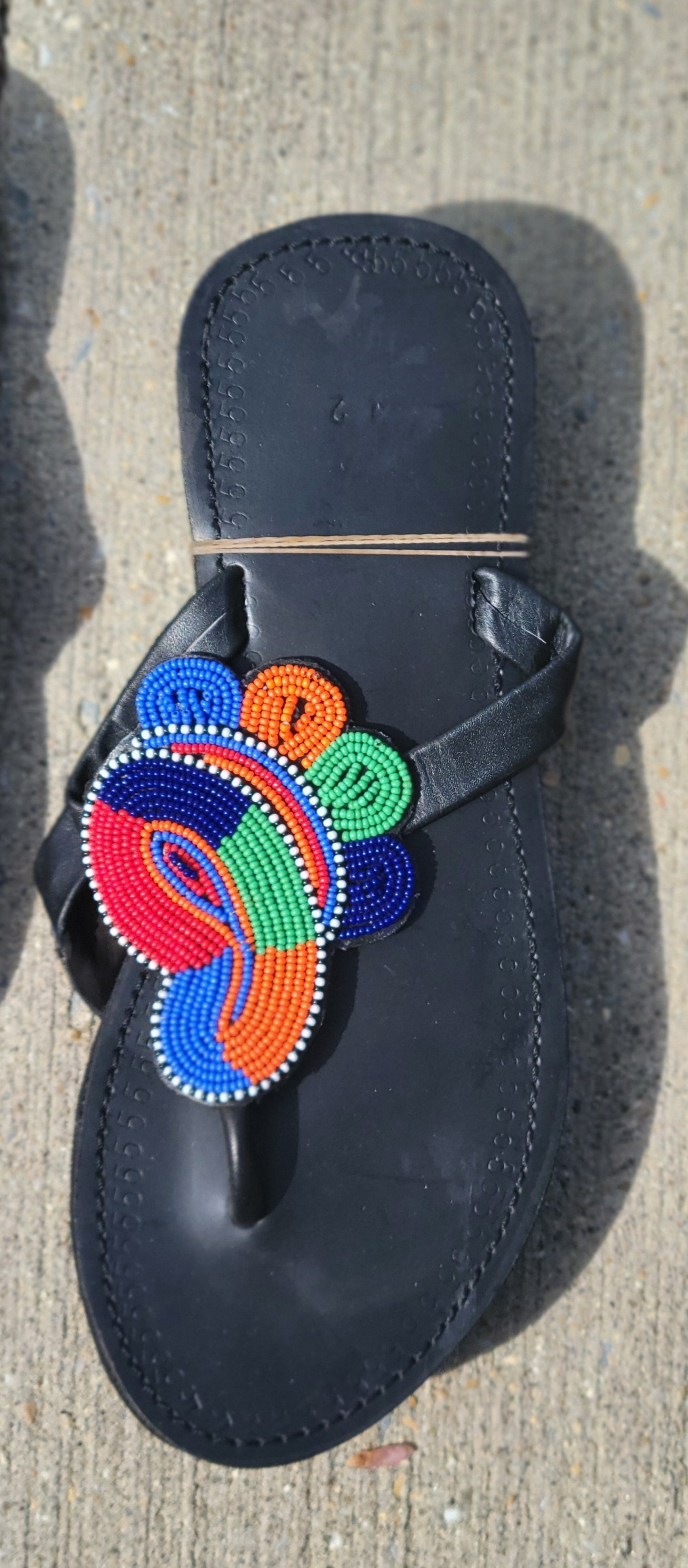 Multi Colored maasai beaded sandals-D