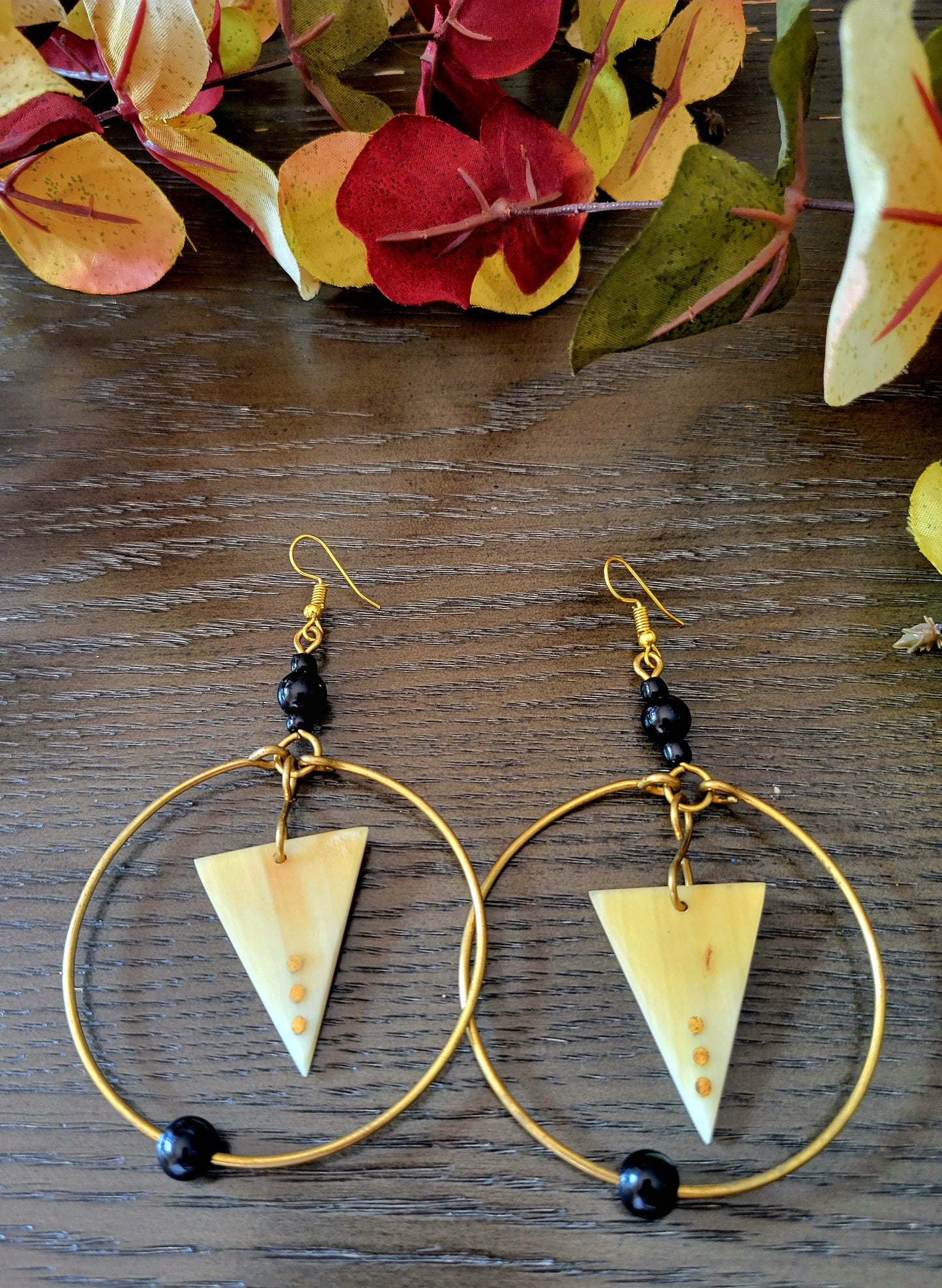 Brass and Bone Earrings Set D
