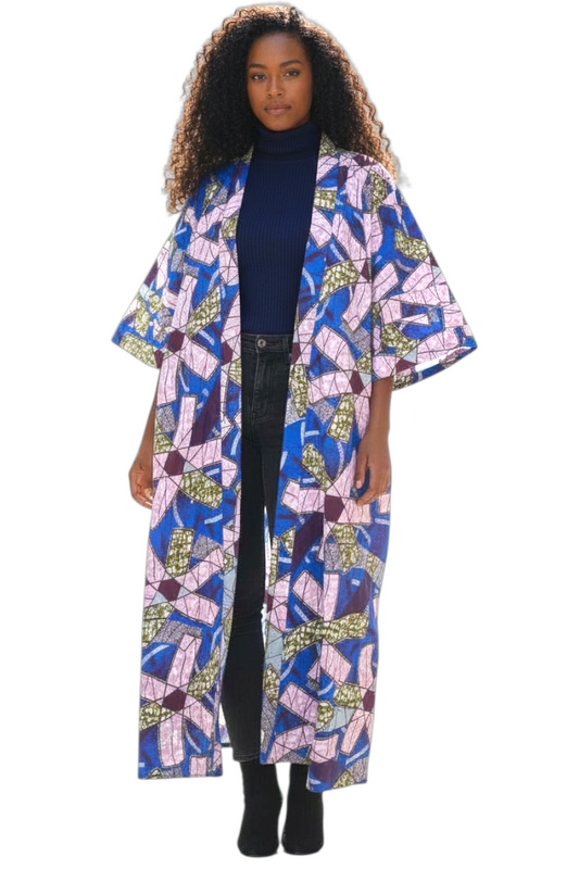 Ade's African Kimono Duster- Print E