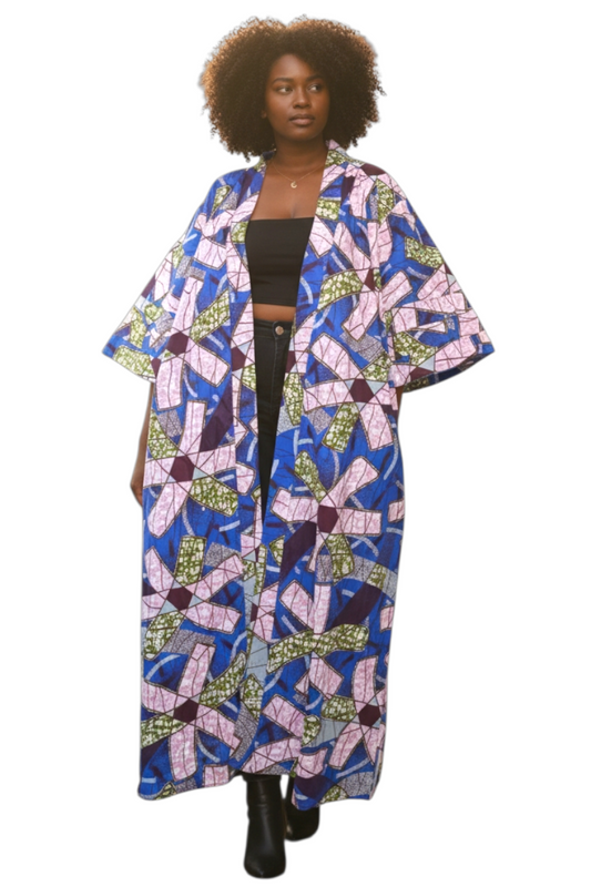 Ade's African Kimono Duster- Print E