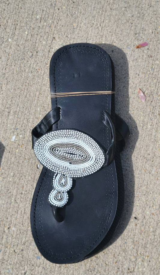 Multi Colored maasai beaded sandals-G