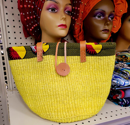 Yahden Sisal African Handbag - Handwoven Kenyan Kiondo Sisal Summer Bag