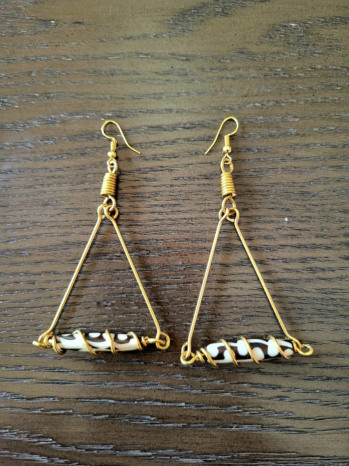 NYOTA BALANCE BRASS & BONE EARRINGS