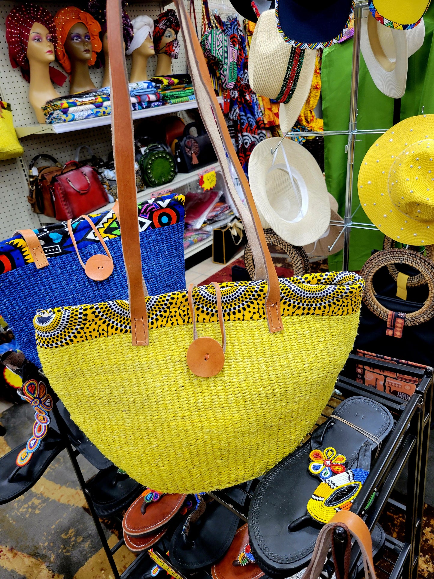 Yahden Sisal African Handbag - Handwoven Kenyan Kiondo Sisal Summer Bag