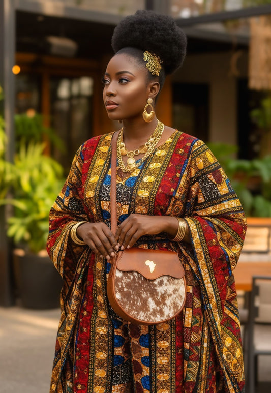 Zawadi Heritage Crossbody Bag Handmade in Kenya| African-Inspired Faux Leather Handbag