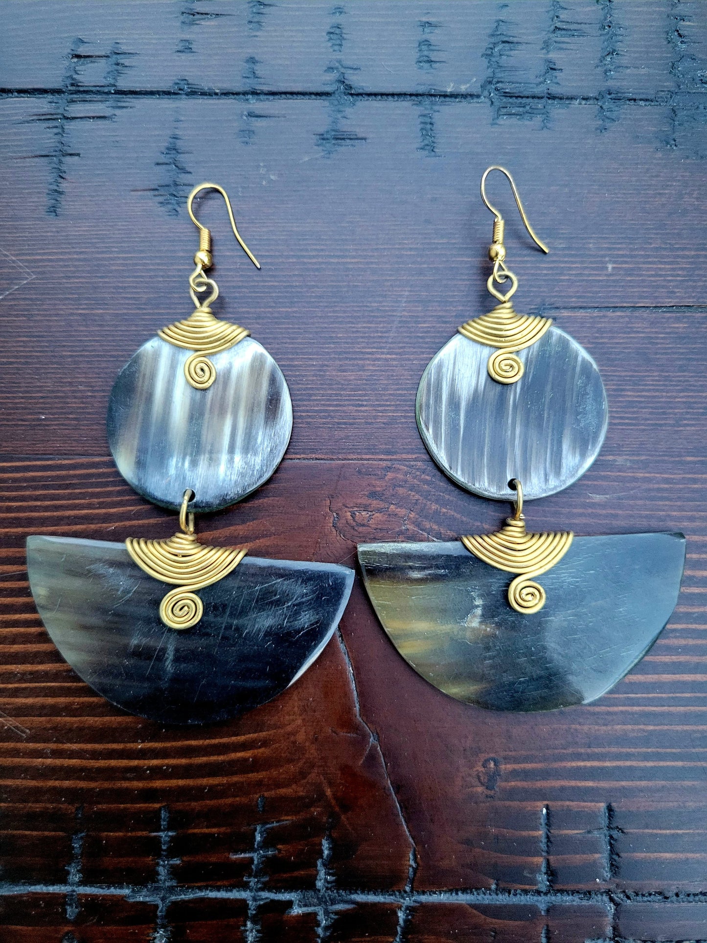 Brass and Bone Earrings- Jhande