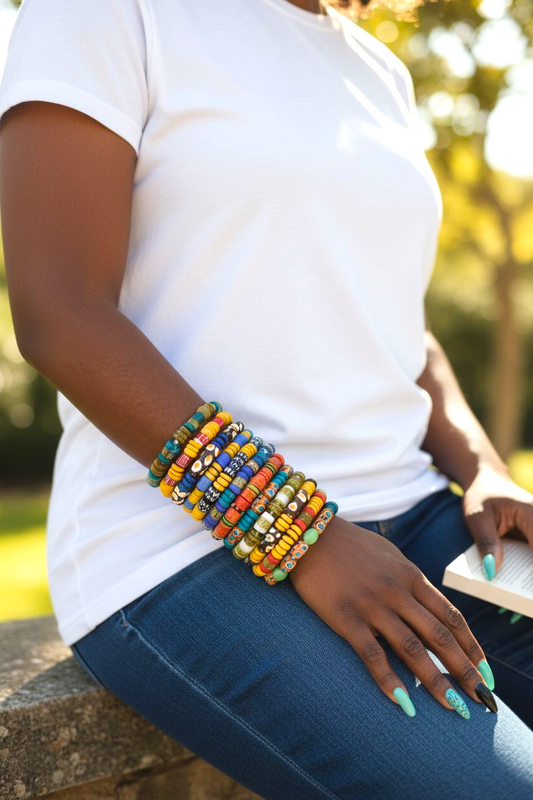 Abena's Glass  Beads Bracelet