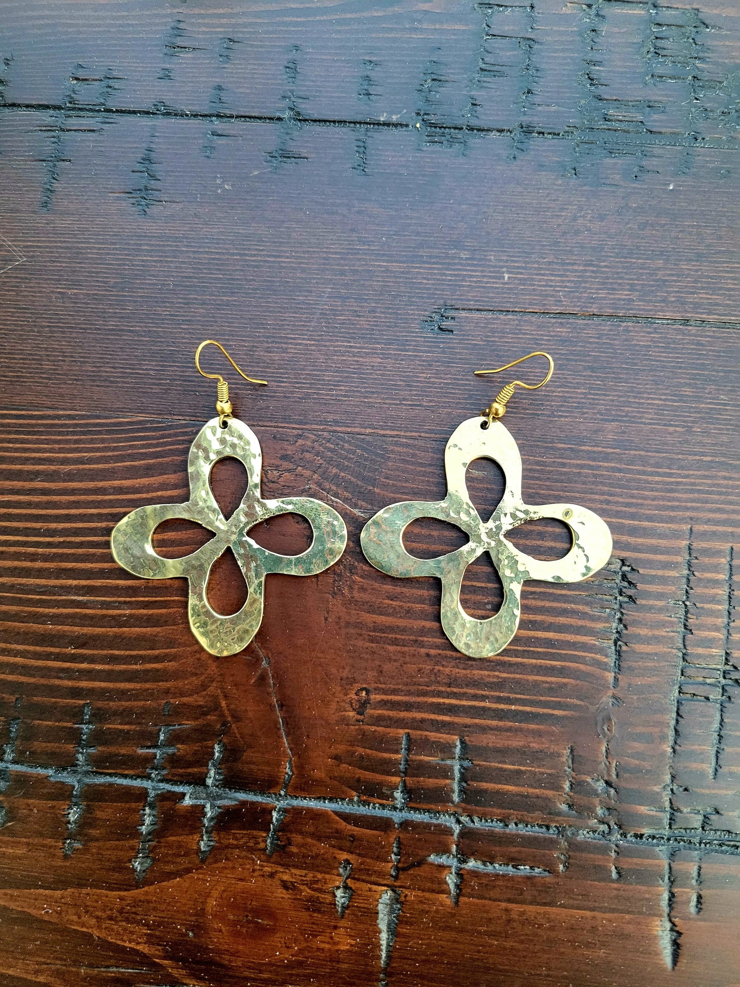 Nia Zahara Brass Bloom Earrings – Handmade Afrocentric Statement Jewelry