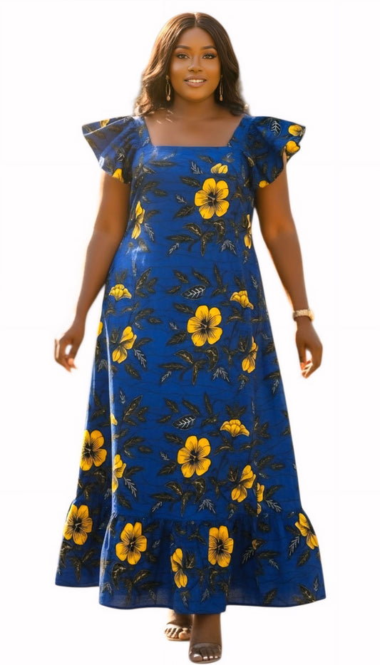 Zuri Bloom Ankara Maxi Dress