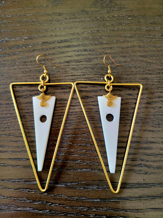IMANI BALANCE BRASS & BONE EARRINGS