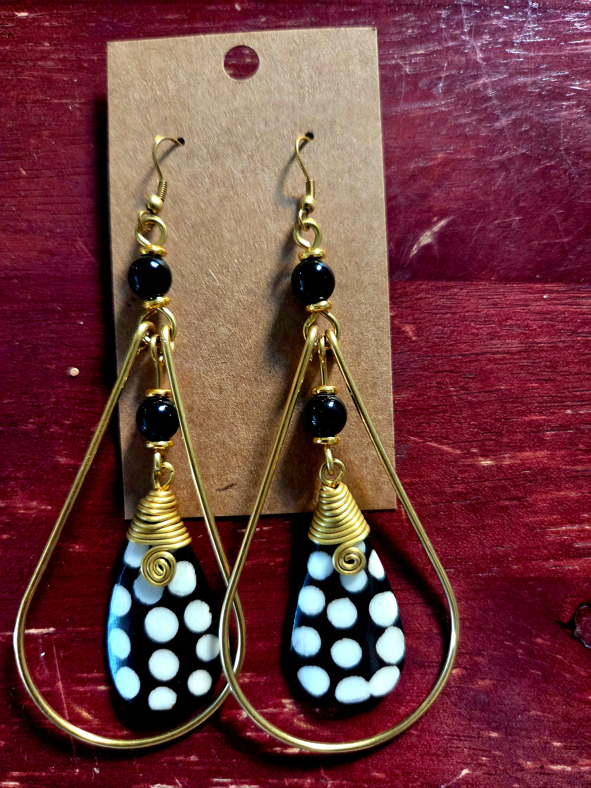 Brass & Bone Earrings-Konah