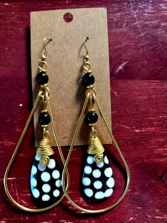 Brass & Bone Earrings-Konah