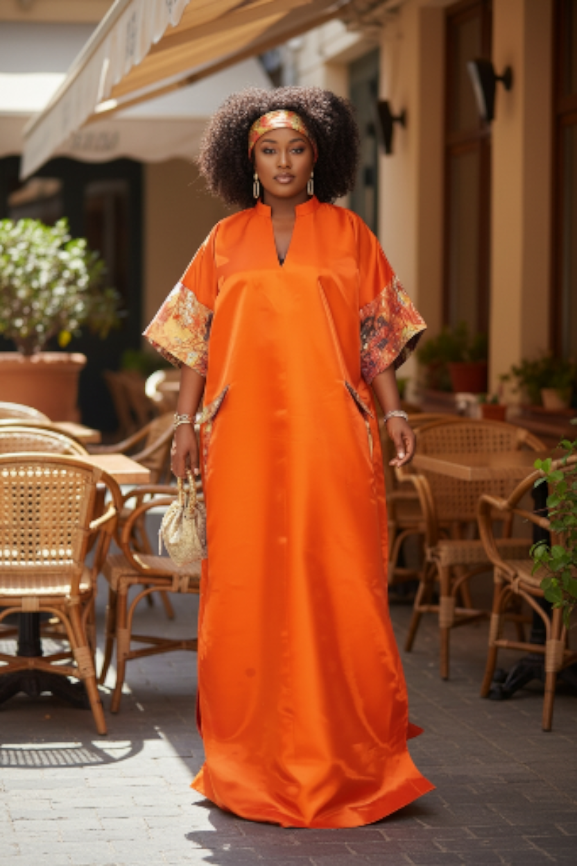 Casy's Duchess Silk Boubou Plus Sized-Color B