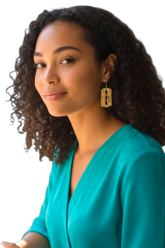 KALI RAZOR-CUT BRASS EARRINGS