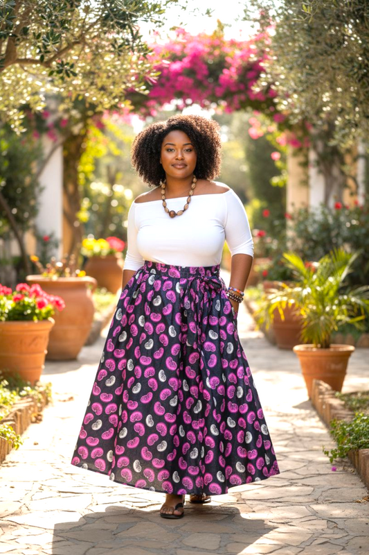 African Print Long Skirt & Wrap