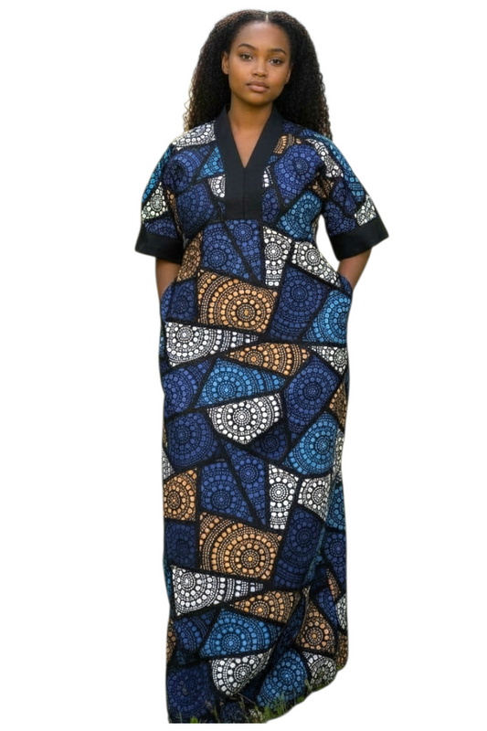 Amina Rich Aunty Ankara Kaftan | African Maxi Dress