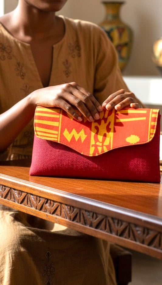 Massa Heritage Clutch – Handmade Afrocentric Foldover Statement Purse