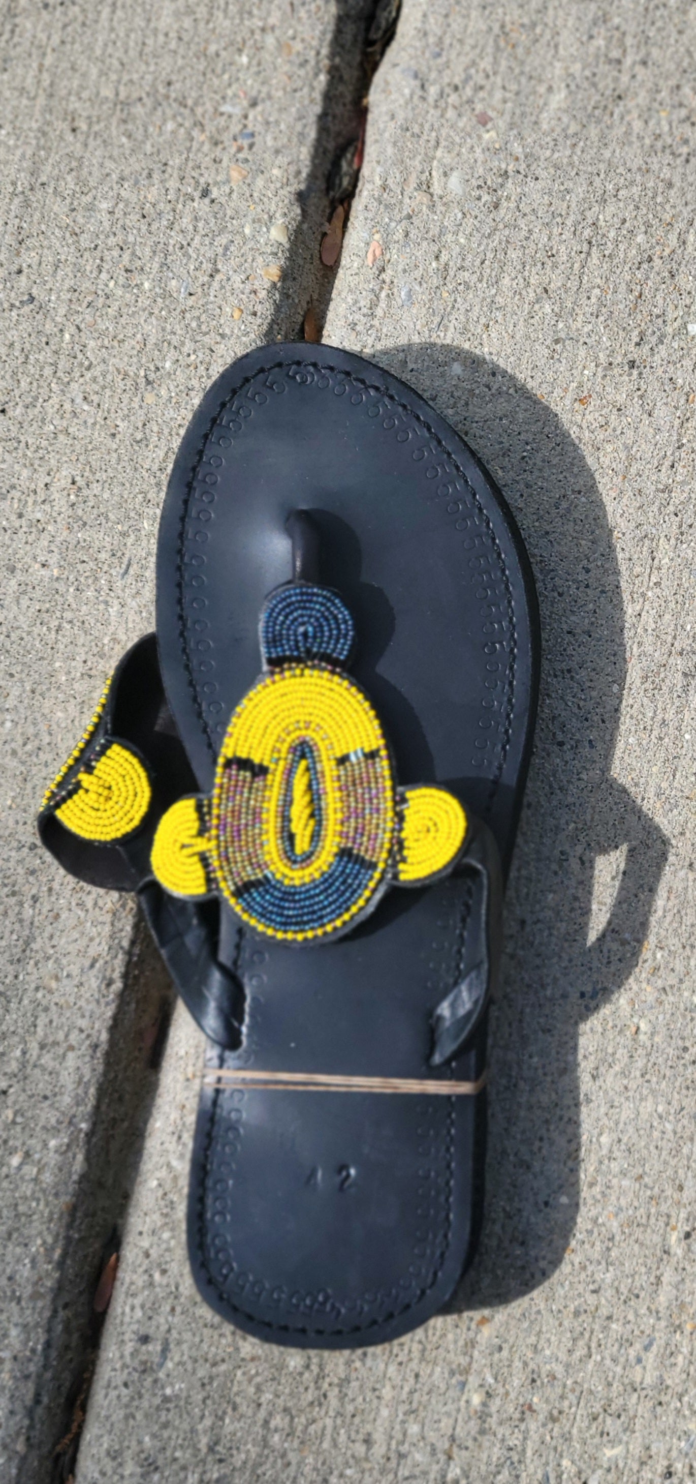 Multi Colored maasai beaded sandals-H