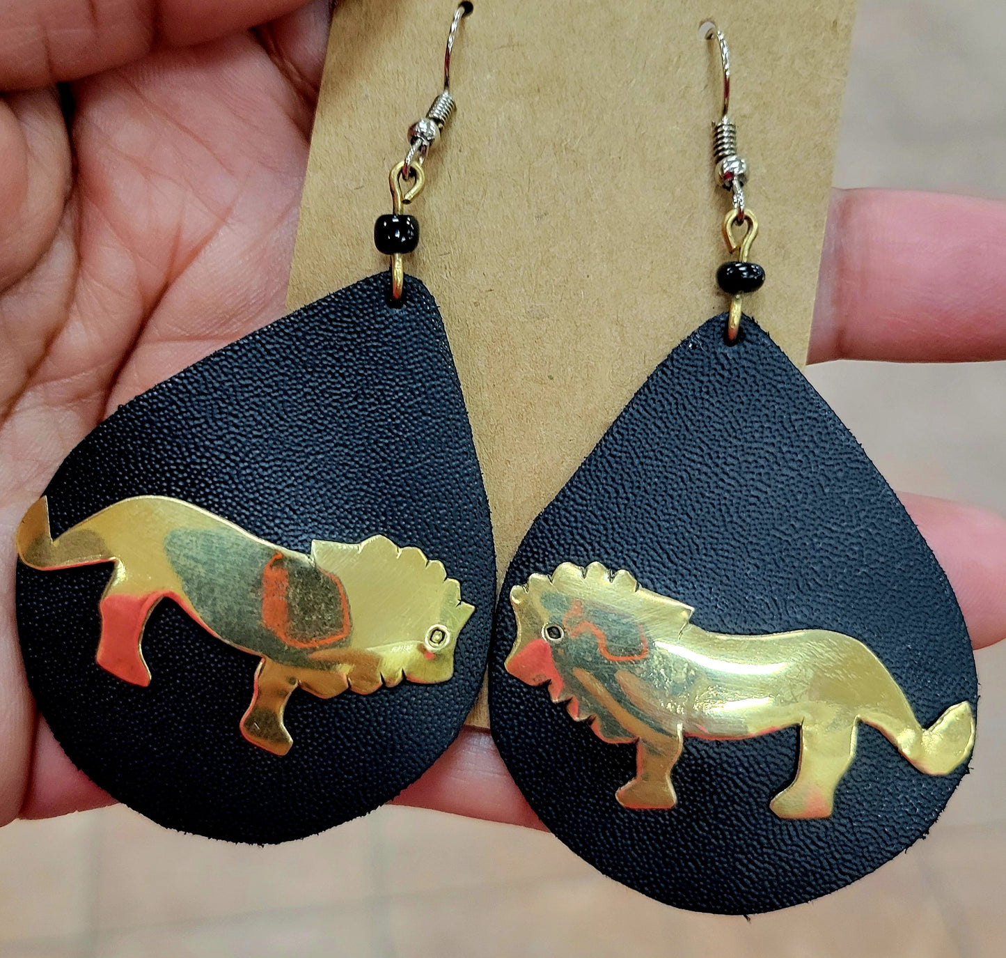 Frannie's Leather and Brass Earrings