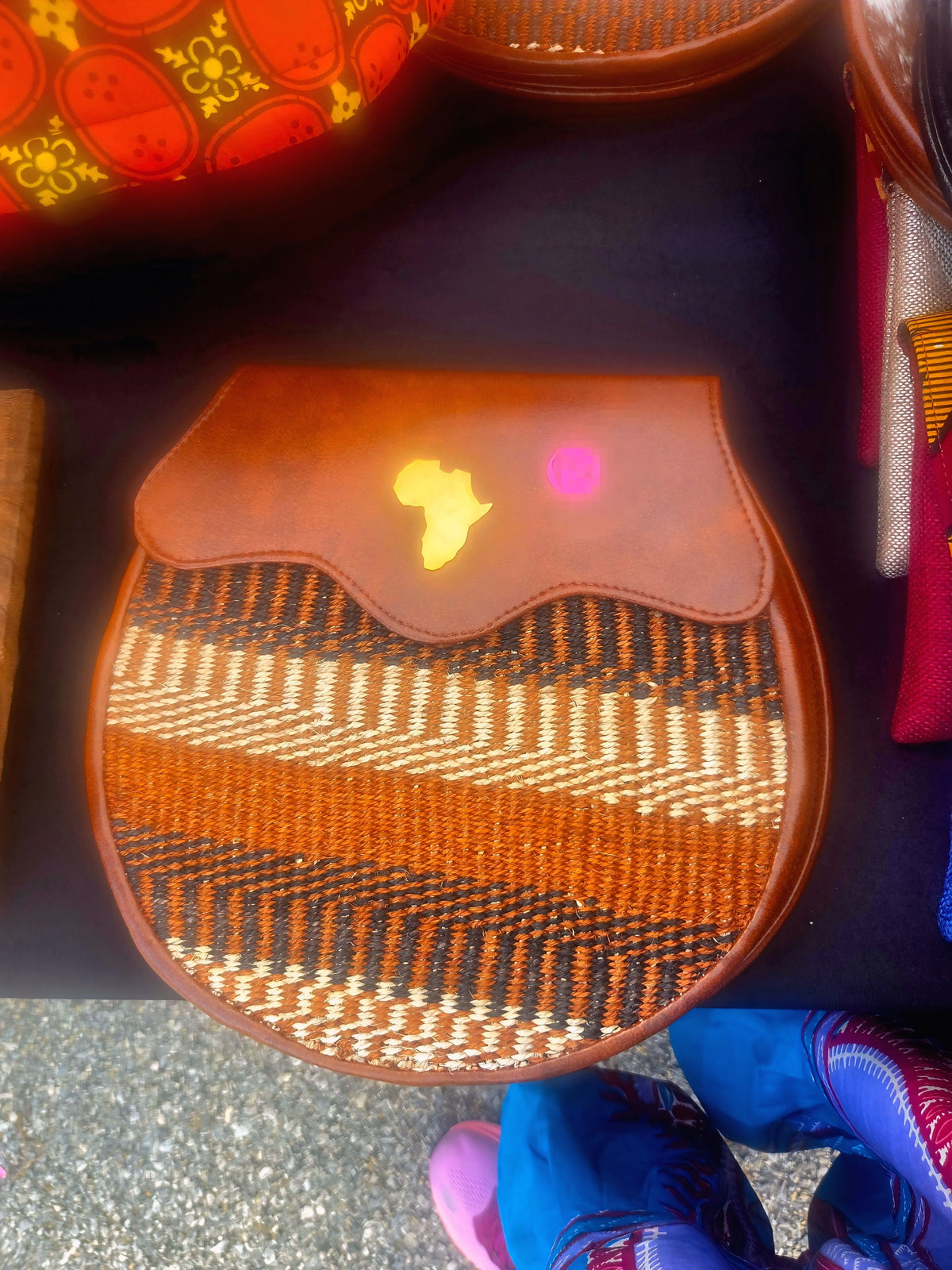 Zawadi Heritage Crossbody Bag Handmade in Kenya| African-Inspired Faux Leather Handbag