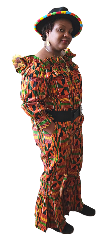 Monrovia Girl Flared Bottom Kente Jumpsuit