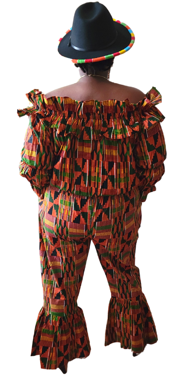 Monrovia Girl Flared Bottom Kente Jumpsuit