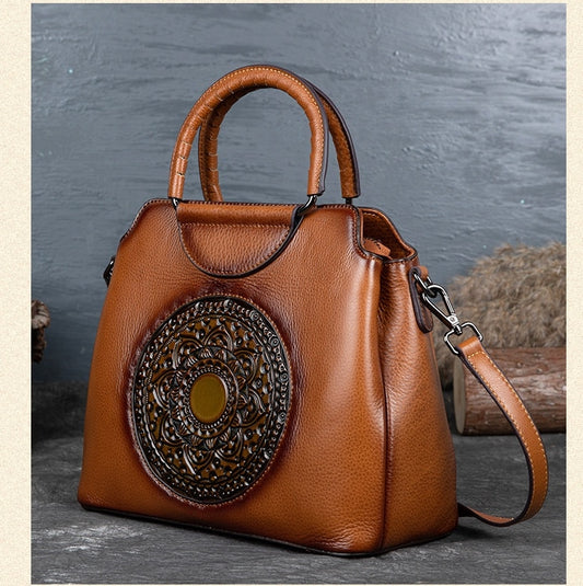 Genuine Leather Handbag/ Handmade Vintage Leather Bag/  Crossbody Bag/ Shoulder Bag For Women
