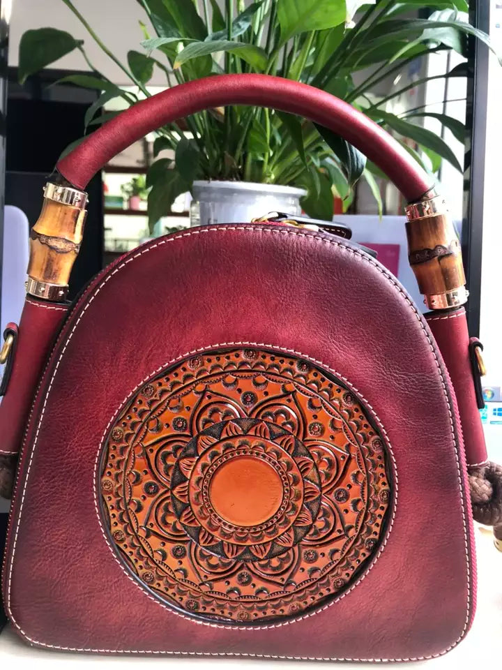 Vintage Genuine Leather Women Handbag| Luxury Purse | Handmade Crossbody Handbag