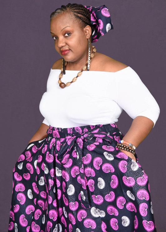 African Print Long Skirt & Wrap