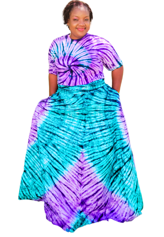 Frannie's Two Pieced Tye Dyed Wrap Skirt + Cotton Top